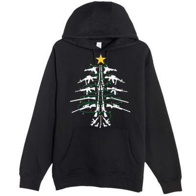 Guns Christmas Tree Xmas Veteran Premium Pullover Hoodie