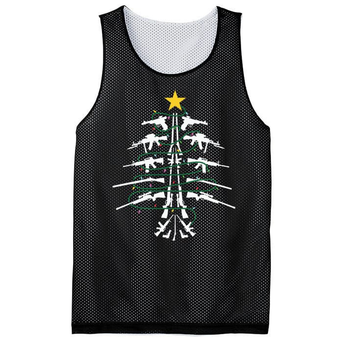 Guns Christmas Tree Xmas Veteran Mesh Reversible Basketball Jersey Tank