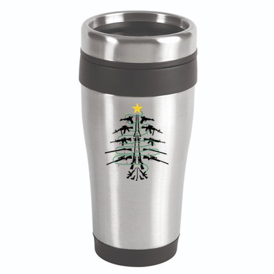 Guns Christmas Tree Xmas Veteran 16oz Travel Tumbler