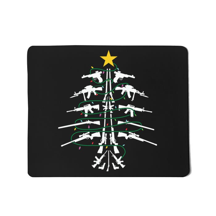 Guns Christmas Tree Xmas Veteran Mousepad