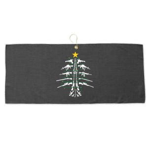 Guns Christmas Tree Xmas Veteran Large Microfiber Waffle Golf Towel