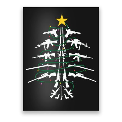 Guns Christmas Tree Xmas Veteran Poster