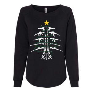 Guns Christmas Tree Xmas Veteran Womens California Wash Sweatshirt