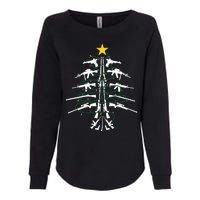 Guns Christmas Tree Xmas Veteran Womens California Wash Sweatshirt