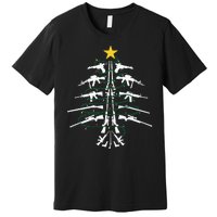 Guns Christmas Tree Xmas Veteran Premium T-Shirt