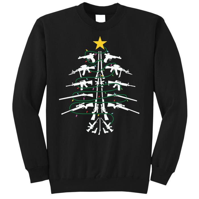 Guns Christmas Tree Xmas Veteran Tall Sweatshirt