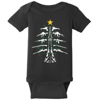 Guns Christmas Tree Xmas Veteran Baby Bodysuit