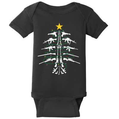 Guns Christmas Tree Xmas Veteran Baby Bodysuit