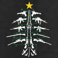 Guns Christmas Tree Xmas Veteran Trucker Hat