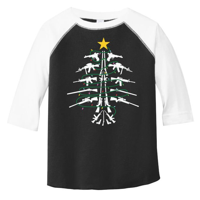 Guns Christmas Tree Xmas Veteran Toddler Fine Jersey T-Shirt