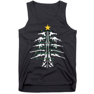 Guns Christmas Tree Xmas Veteran Tank Top