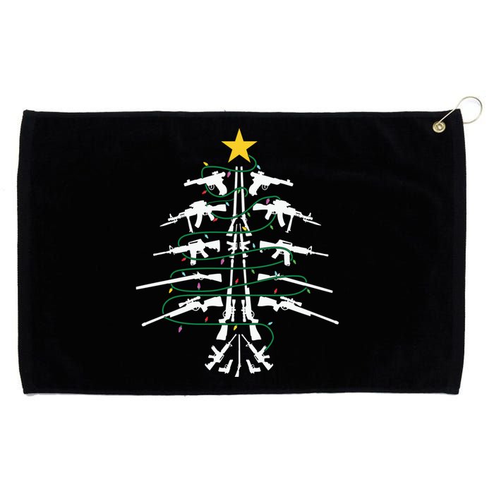 Guns Christmas Tree Xmas Veteran Grommeted Golf Towel