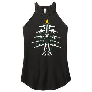 Guns Christmas Tree Xmas Veteran Women's Perfect Tri Rocker Tank