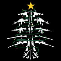Guns Christmas Tree Xmas Veteran Women's V-Neck T-Shirt