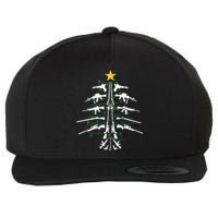 Guns Christmas Tree Xmas Veteran Wool Snapback Cap