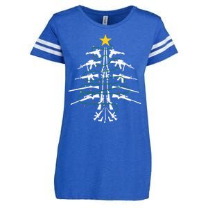 Guns Christmas Tree Xmas Veteran Enza Ladies Jersey Football T-Shirt