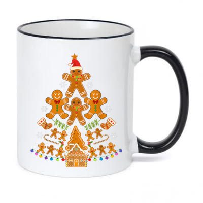 Gingerbread Christmas Tree Lights Cookie Baking Team 11oz Black Color Changing Mug