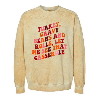 Groovy Cute Turkey Gravy Beans And Roll Thanksgiving Colorblast Crewneck Sweatshirt