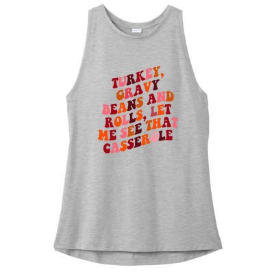 Groovy Cute Turkey Gravy Beans And Roll Thanksgiving Ladies PosiCharge Tri-Blend Wicking Tank