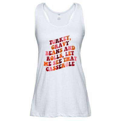 Groovy Cute Turkey Gravy Beans And Roll Thanksgiving Ladies Essential Flowy Tank