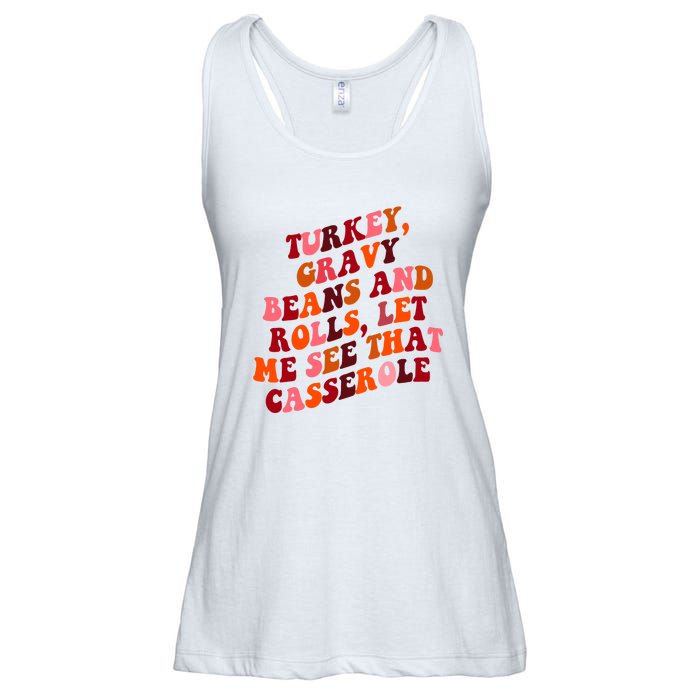 Groovy Cute Turkey Gravy Beans And Roll Thanksgiving Ladies Essential Flowy Tank