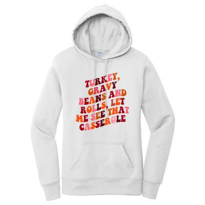 Groovy Cute Turkey Gravy Beans And Roll Thanksgiving Women's Pullover Hoodie