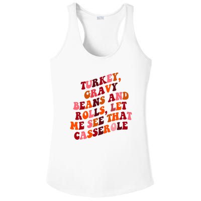 Groovy Cute Turkey Gravy Beans And Roll Thanksgiving Ladies PosiCharge Competitor Racerback Tank