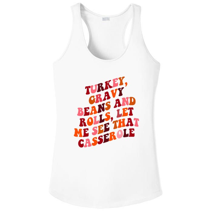 Groovy Cute Turkey Gravy Beans And Roll Thanksgiving Ladies PosiCharge Competitor Racerback Tank