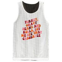 Groovy Cute Turkey Gravy Beans And Roll Thanksgiving Mesh Reversible Basketball Jersey Tank