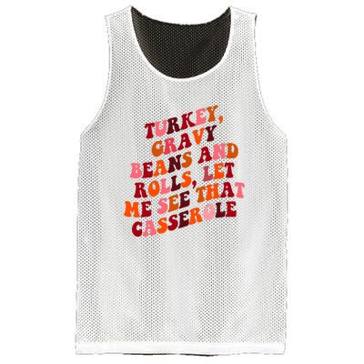 Groovy Cute Turkey Gravy Beans And Roll Thanksgiving Mesh Reversible Basketball Jersey Tank