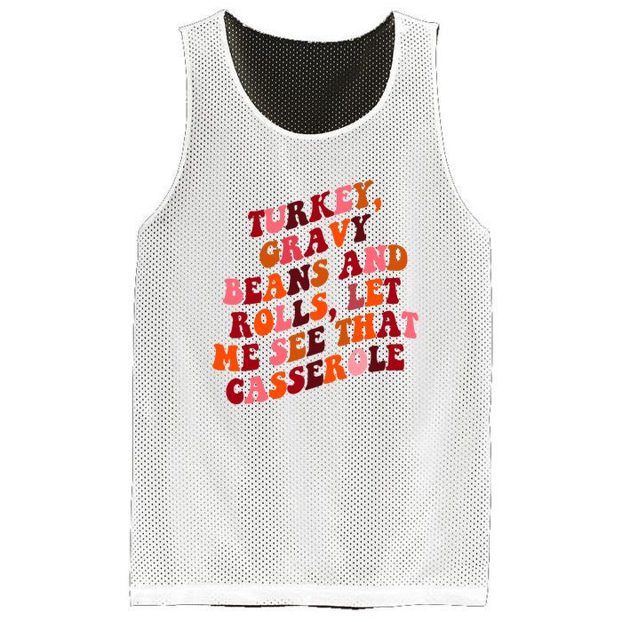 Groovy Cute Turkey Gravy Beans And Roll Thanksgiving Mesh Reversible Basketball Jersey Tank