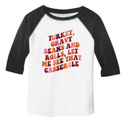 Groovy Cute Turkey Gravy Beans And Roll Thanksgiving Toddler Fine Jersey T-Shirt