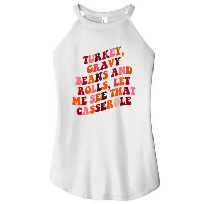 Groovy Cute Turkey Gravy Beans And Roll Thanksgiving Women's Perfect Tri Rocker Tank