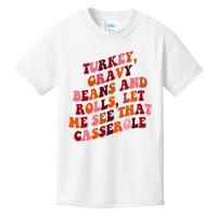 Groovy Cute Turkey Gravy Beans And Roll Thanksgiving Kids T-Shirt