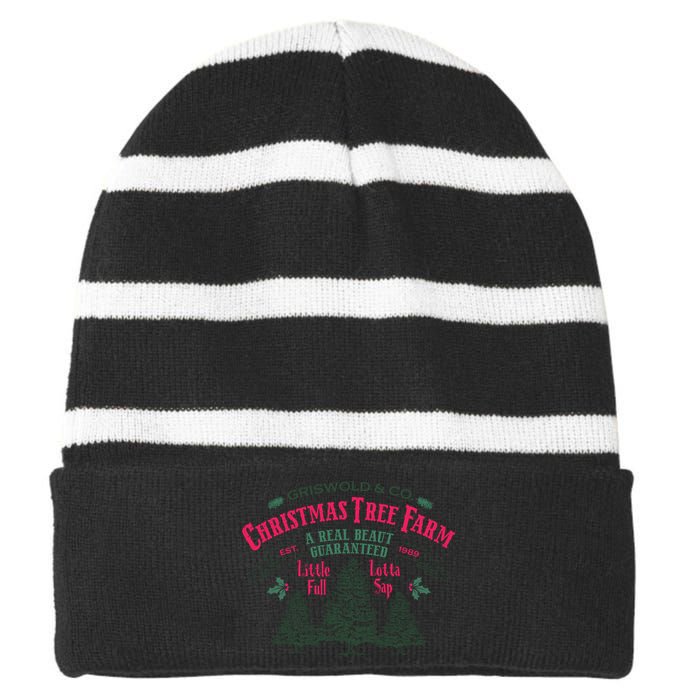 Griswold Christmas Tree Farm 1989 Christmas VacationChristmas Vacation Striped Beanie with Solid Band