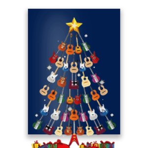 Guitar Christmas Tree Funny Guitarist Merry Xmas Gift Poster