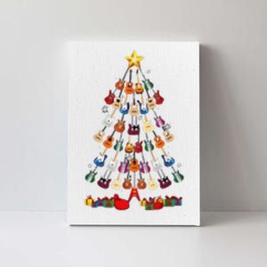 Guitar Christmas Tree Funny Guitarist Merry Xmas Gift Canvas