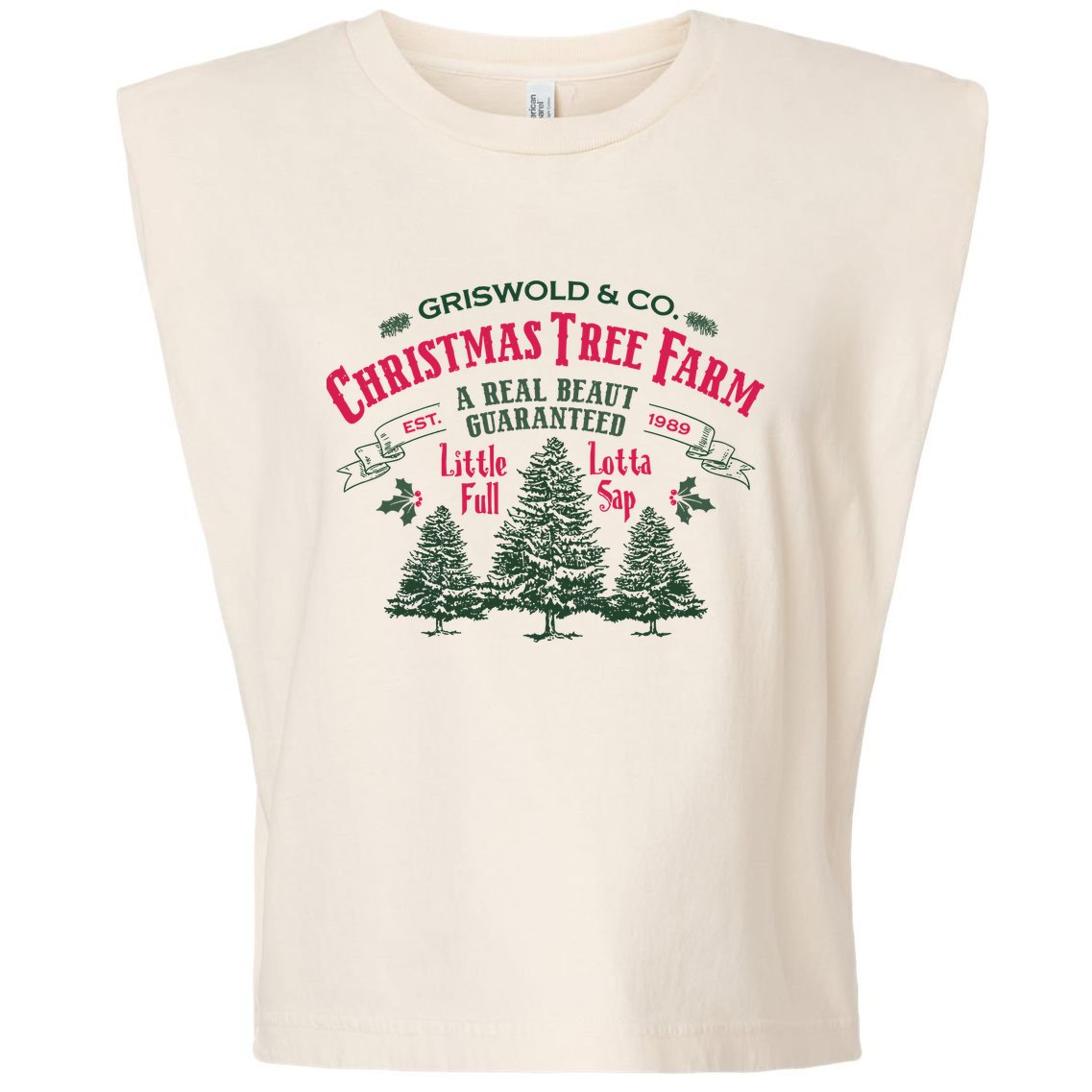 Griswold Christmas Tree Farm Holiday Christmas Party Garment-Dyed Women's Muscle Tee