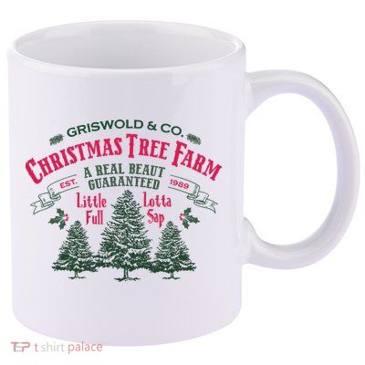 Griswold Christmas Tree Farm Holiday Christmas Party 11oz C Handle Ceramic Mug