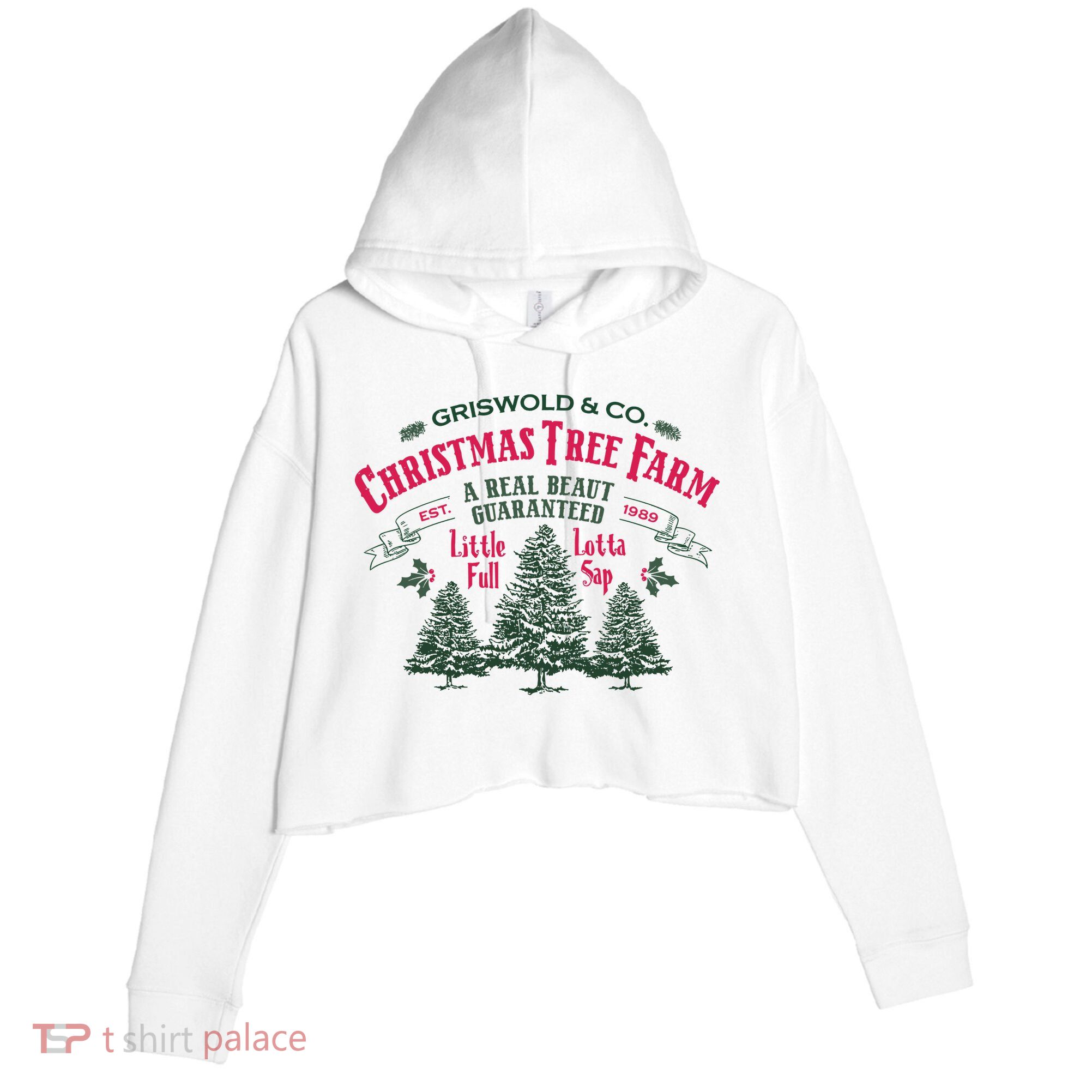 Griswold Christmas Tree Farm Holiday Christmas Party Crop Fleece Hoodie