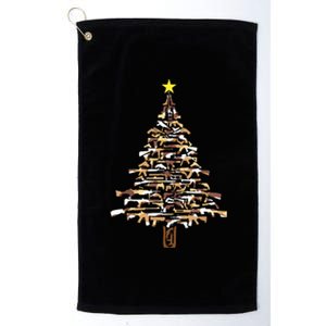 Guns Christmas Tree Camo Print Xmas Gift For Gun Lover Platinum Collection Golf Towel