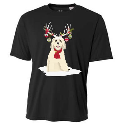 Goldendoodle Christmas Tree Light Pajama Dog Xmas Cooling Performance Crew T-Shirt