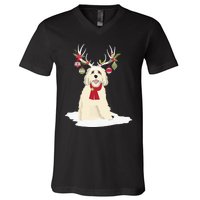 Goldendoodle Christmas Tree Light Pajama Dog Xmas V-Neck T-Shirt