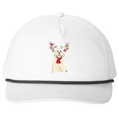 Goldendoodle Christmas Tree Light Pajama Dog Xmas Snapback Five-Panel Rope Hat