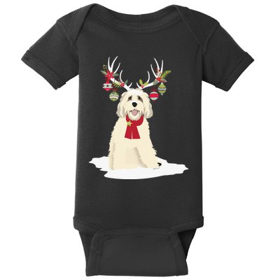 Goldendoodle Christmas Tree Light Pajama Dog Xmas Baby Bodysuit