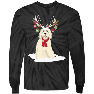 Goldendoodle Christmas Tree Light Pajama Dog Xmas Tie-Dye Long Sleeve Shirt