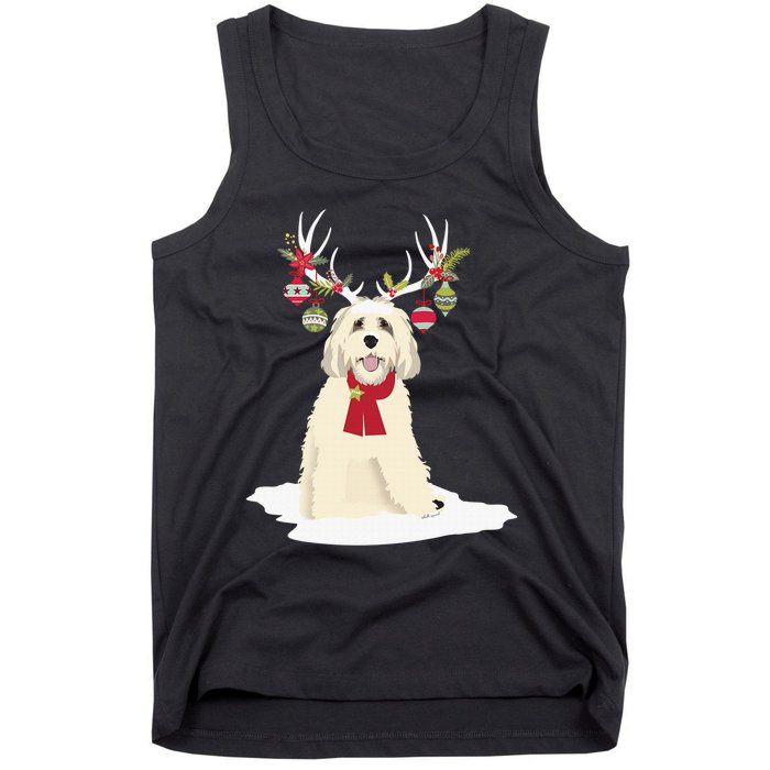 Goldendoodle Christmas Tree Light Pajama Dog Xmas Tank Top