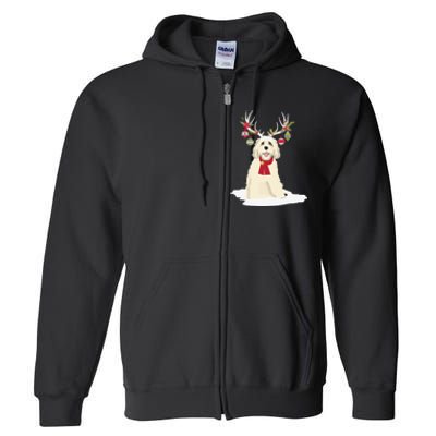 Goldendoodle Christmas Tree Light Pajama Dog Xmas Full Zip Hoodie