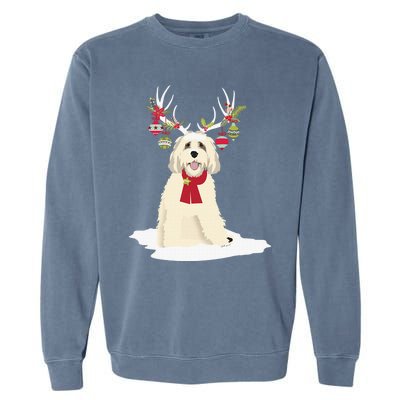 Goldendoodle Christmas Tree Light Pajama Dog Xmas Garment-Dyed Sweatshirt