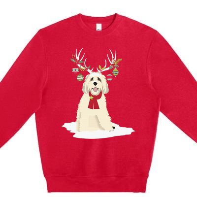 Goldendoodle Christmas Tree Light Pajama Dog Xmas Premium Crewneck Sweatshirt